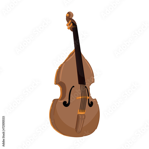 Double bass on white background