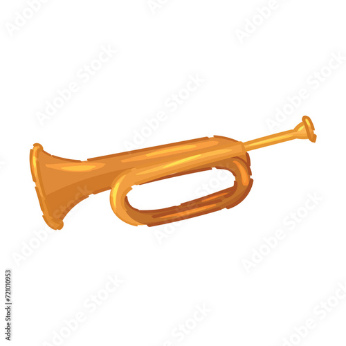 Bugle horn on white background