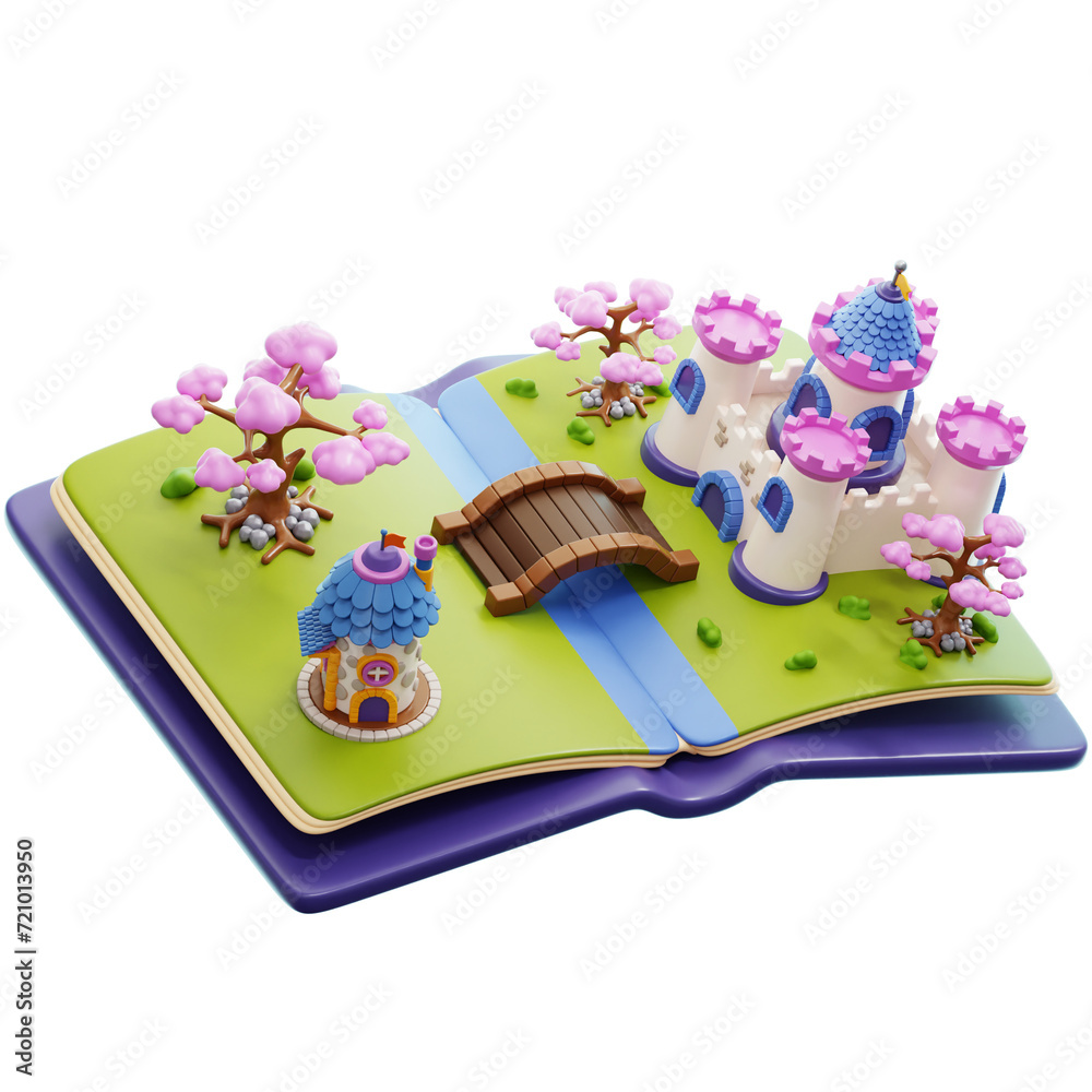 Fairytale Story Book 3D Illustration