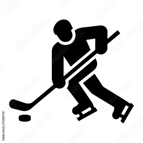 hockey icon vector silhouette, black color icon silhouette, white background 