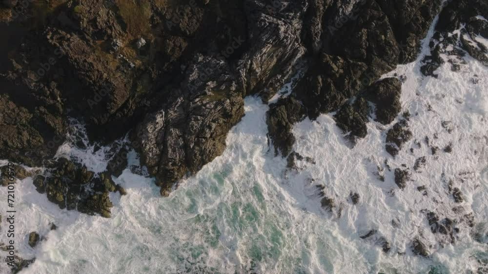 Drone video at sunset in Ucluelet British Columbia, Canada over the ocean and forest Drone video at sunset in Ucluelet British Columbia, Canada over the ocean and forest