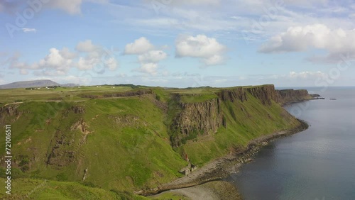 4k Aerial view of Scottish coastline photo