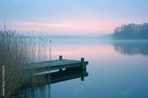 Tranquil Morning: Lakeside Reflections at Sunrise photo