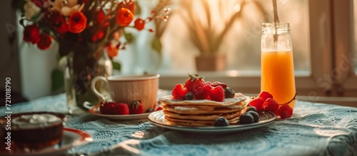 Captivating Morning Moments  Taking a Photo of a Delicious Breakfast on the Table