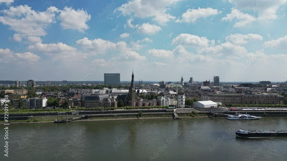 Rhine River presents a picturesque and lively scene of converging industries Rhine River presents a picturesque and lively scene of converging industries
