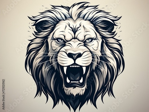 Lion face tattoo design illustration