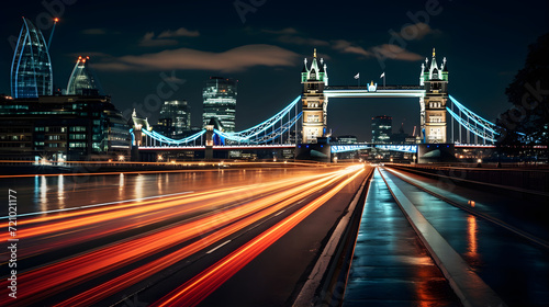 The night view of the beautiful city of London, England