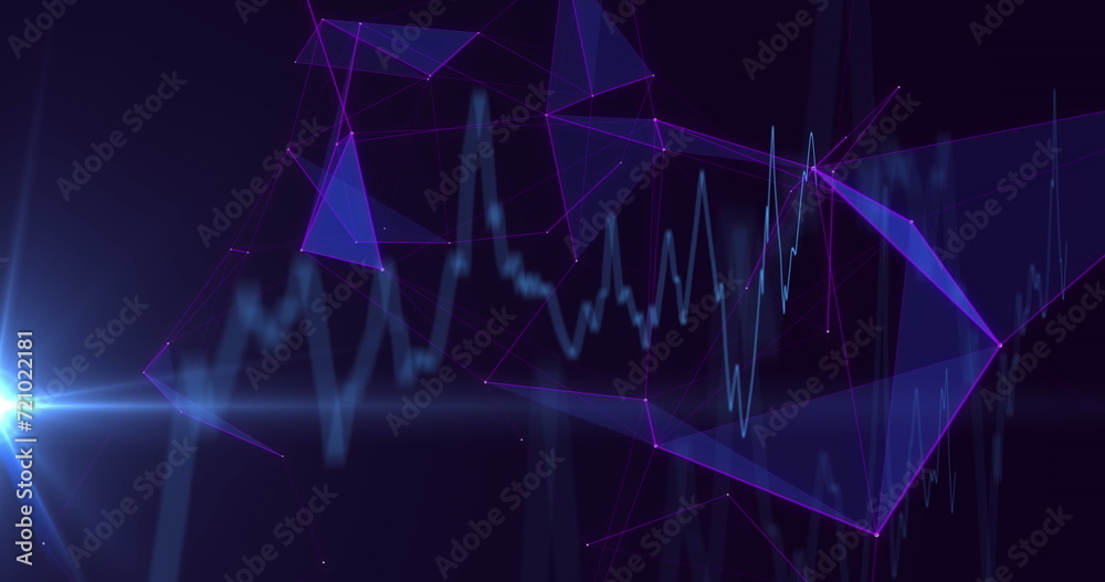 Image of network of connections over black background