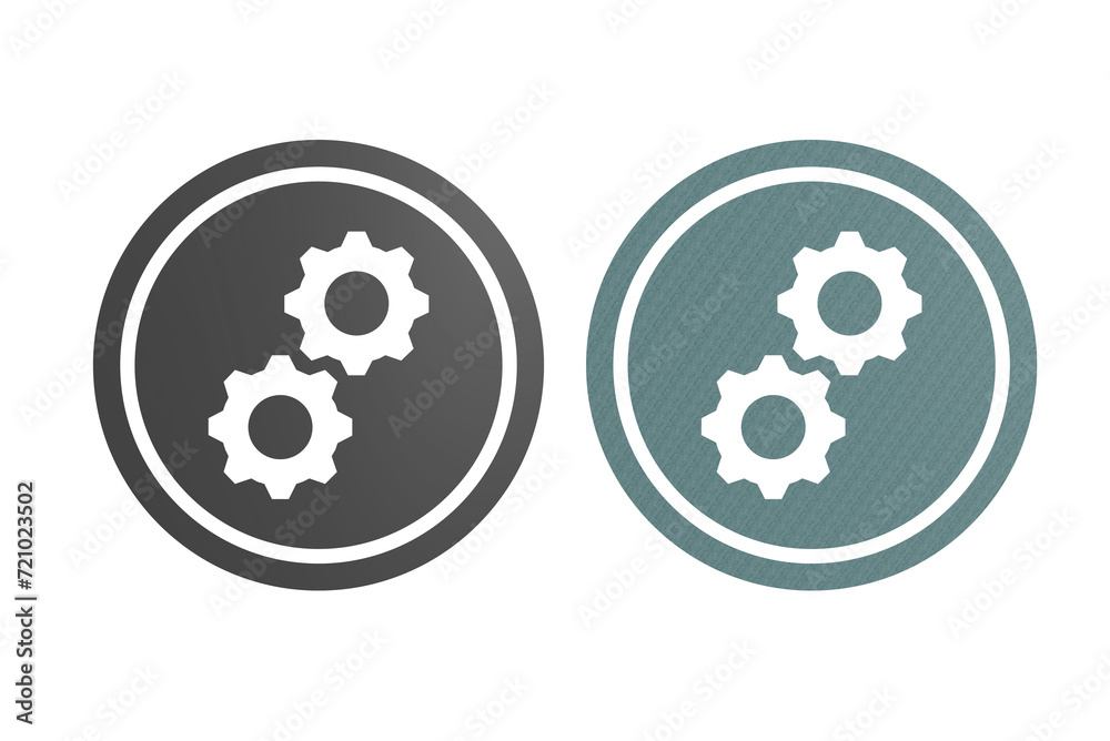 Settings icon symbol with texture gray and green