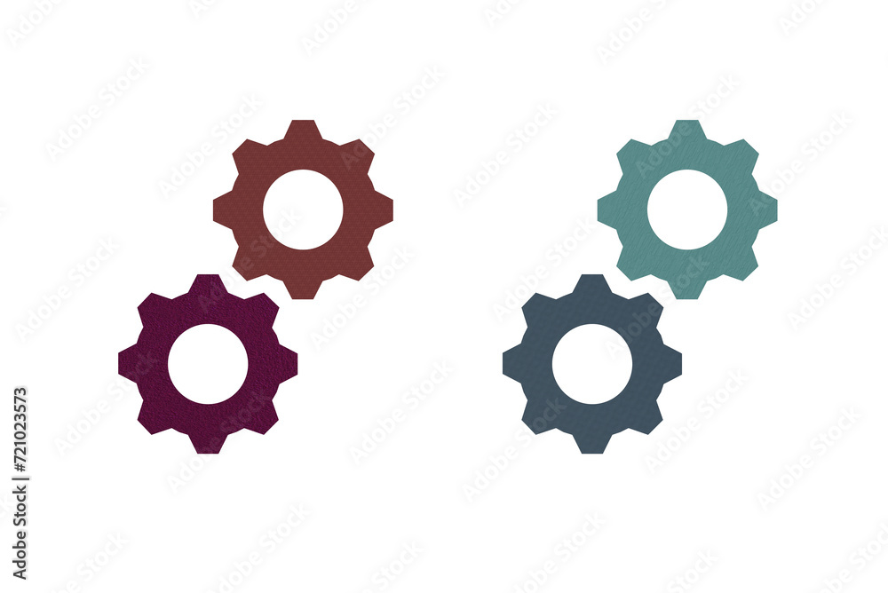 Settings icon symbol with texture green and brown Settings icon symbol with texture green and brown