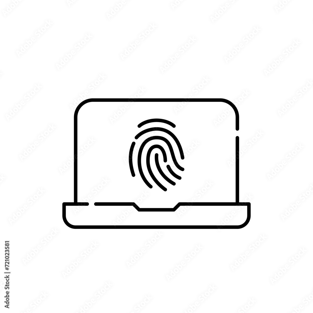 Fingerprint access to personal profile. Pixel perfect, editable stroke icon