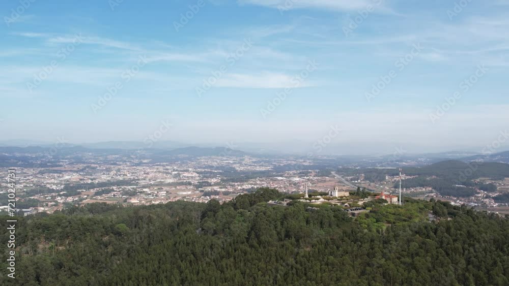 Sweeping view from Monte da Franqueira, Barcelos Portugal - aerial Sweeping view from Monte da Franqueira, Barcelos Portugal - aerial