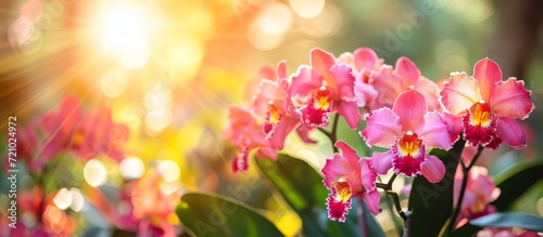 Orchid Elegance Shines in the Blossoming Flower Garden at the Serene Park © AkuAku