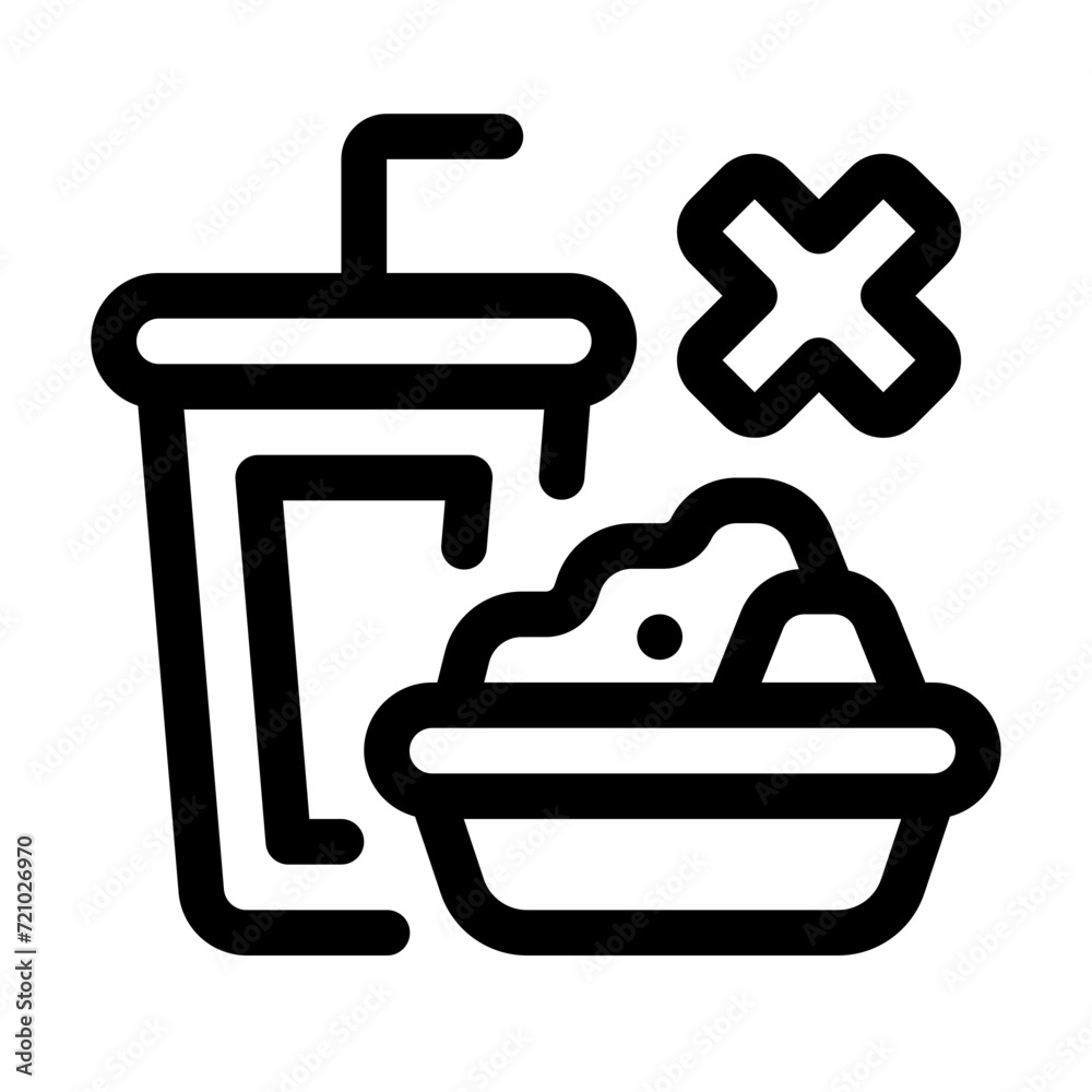 Fasting Line Icon Fasting Line Icon