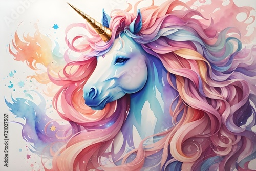 Step into a realm of pastel dreams! Our image features a fantasy unicorn with flowing mane and tail, surrounded by soft hues. Captivate your audience with the ethereal beauty and imagination within.