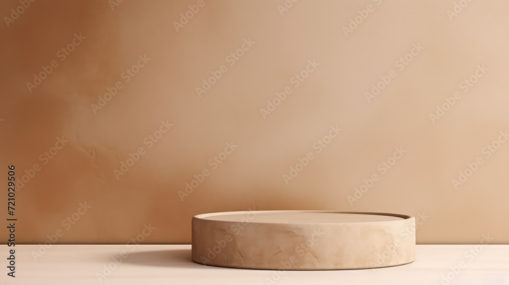 beige podium for product presentation. Abstract minimal background. beige podium for product presentation. Abstract minimal background.