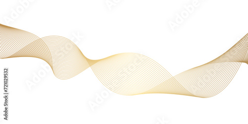 Abstract wave lines gold color isolated on white background.Modern trendy design element. Isolated on white background.music, party, technology, modern, wallpaper, business card, banner, flyers,illust