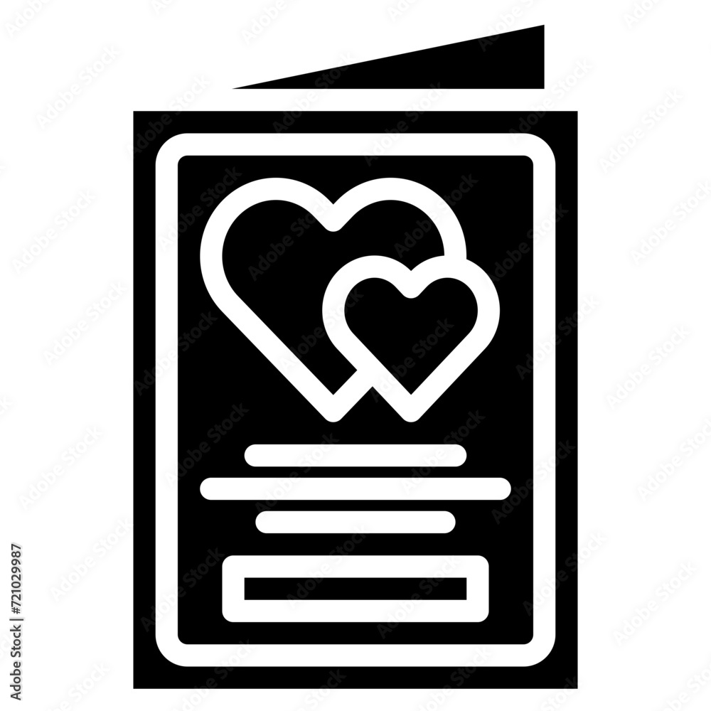 black and white love postcard icon black and white love postcard icon