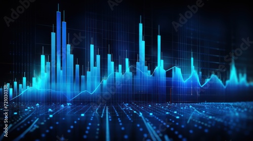 abstract technology background with glowing forex chart. 3d rendering Generative AI © Alex