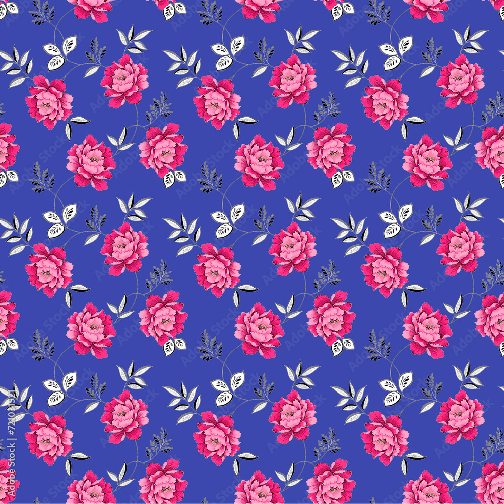 Abstract Flower and flower Seamless Pattern and background foe digital and textile desinhg