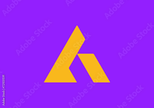 Free Download modern monogram logo letter L A based on triangle shape in orchid purple background - GFXLoad
