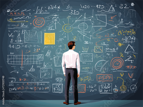 scientist is solving the math