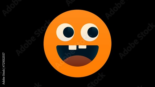 Happy face emoji animation. seamless looping with alpha channel