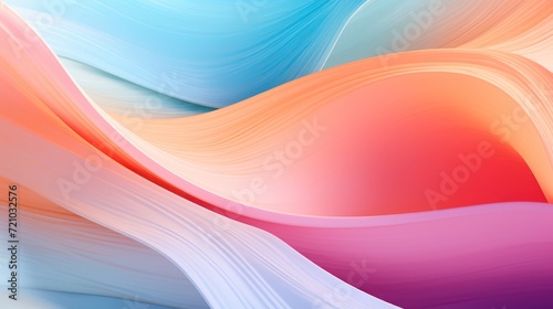 Abstract background with smooth lines in blue, pink and orange colors. Generative AI
