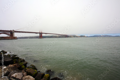 San Francisco Golden Gate Bridge Foggy Weather 