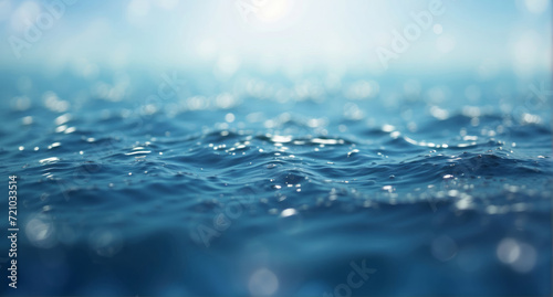 water surface with bright blue bokeh background, World Water Day banner concept photo