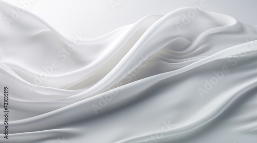 Abstract background of white wavy silk or satin. 3d render illustration Generative AI