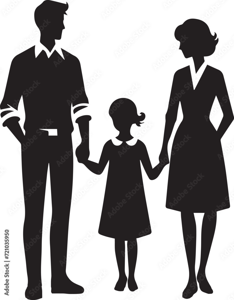 Family Together Minimalist Vector Illustration