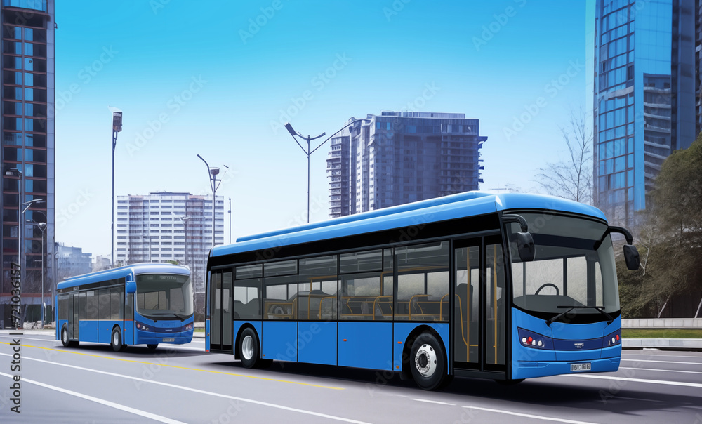 한국 서울 도심을 달리는 빨간버스 초록버스 파랑버스 한국 대중교통 seoul korea bus - obrazy, fototapety, plakaty 