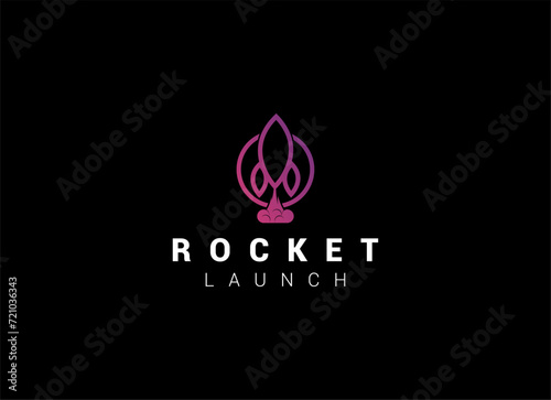 Launching Take Off Rocket Jet Plane Space modern logo word mark logotype design