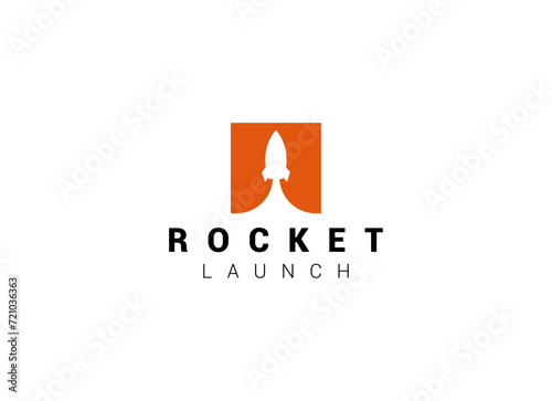 Launching Take Off Rocket Jet Plane Space modern logo word mark logotype design