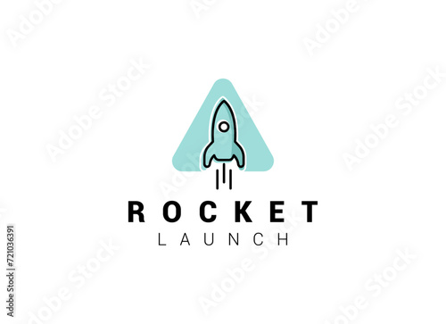 Launching Take Off Rocket Jet Plane Space modern logo word mark logotype design
