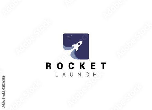Launching Take Off Rocket Jet Plane Space modern logo word mark logotype design