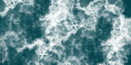 Abstract dynamic particles with soft white clouds on dark background. Defocused Lights and Dust Particles. Watercolor wash aqua painted texture grungy design.