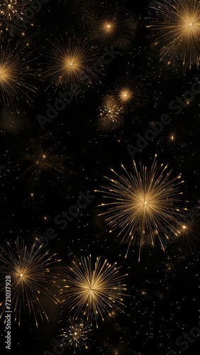 Golden Fireworks Concept for New Year Celebration Generative AI © Alex