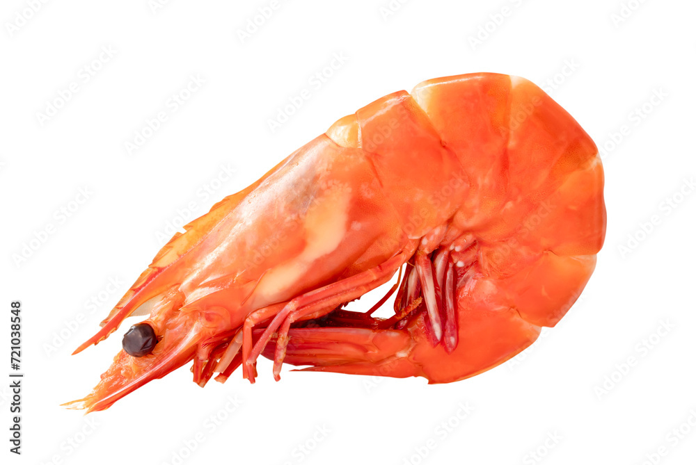 Red cooked or steamed prawn or shrimp isolated on white background with clipping path Red cooked or steamed prawn or shrimp isolated on white background with clipping path