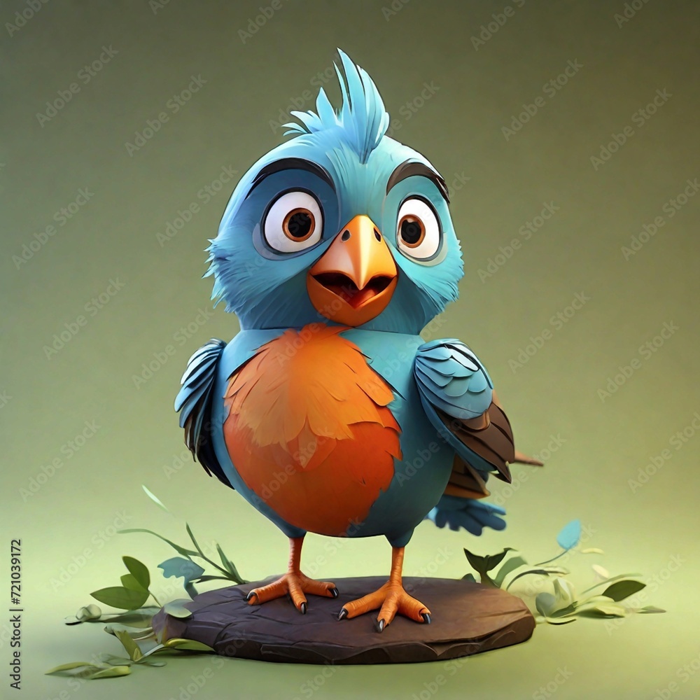 Fototapeta premium 3d bird illustration, Generated AI