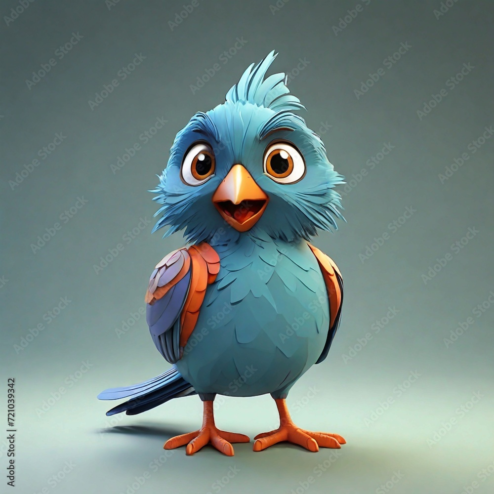 3d bird illustration, Generated AI 3d bird illustration, Generated AI