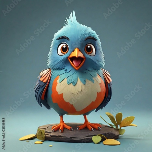 3d bird illustration, Generated AI