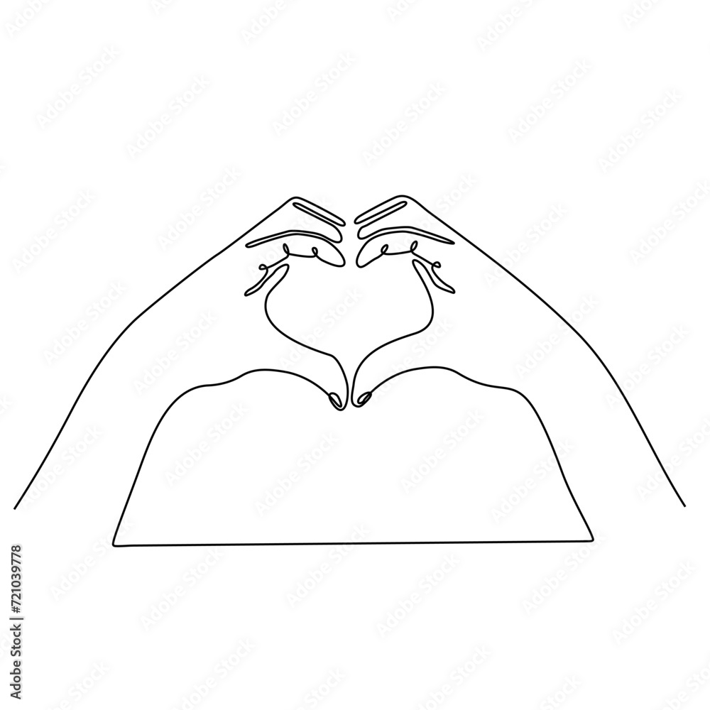 Continuous lines of hands form a heart Continuous lines of hands form a heart
