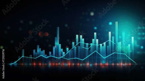 abstract background with glowing forex chart and bokeh effect Generative AI