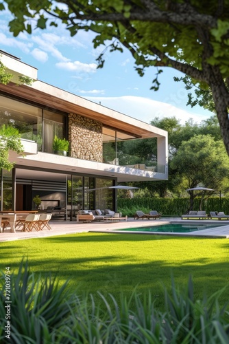 Modern house with a pool, s...