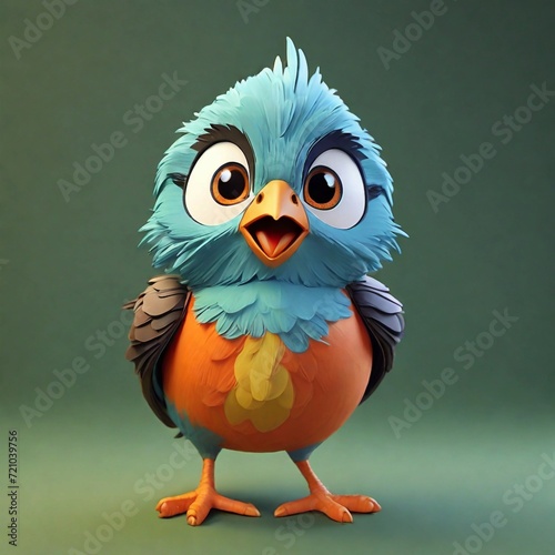 3d bird illustration, Generated AI