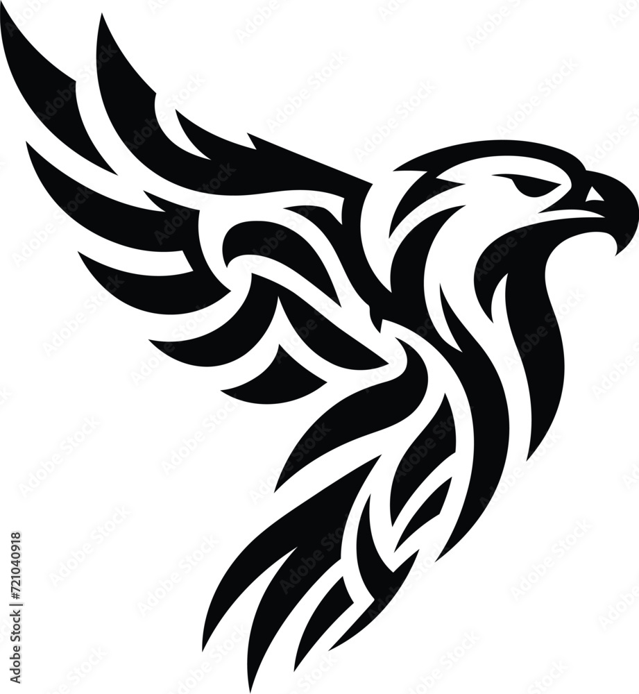modern tribal tattoo eagle, abstract line art of animals, minimalist contour. Vector modern tribal tattoo eagle, abstract line art of animals, minimalist contour. Vector