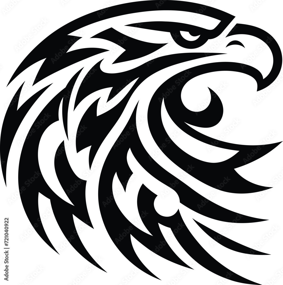 modern tribal tattoo eagle, abstract line art of animals, minimalist contour. Vector modern tribal tattoo eagle, abstract line art of animals, minimalist contour. Vector