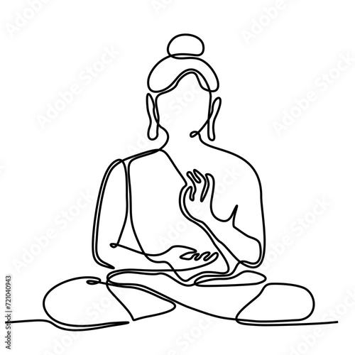 buddha line art continuous line drawing vector illustration